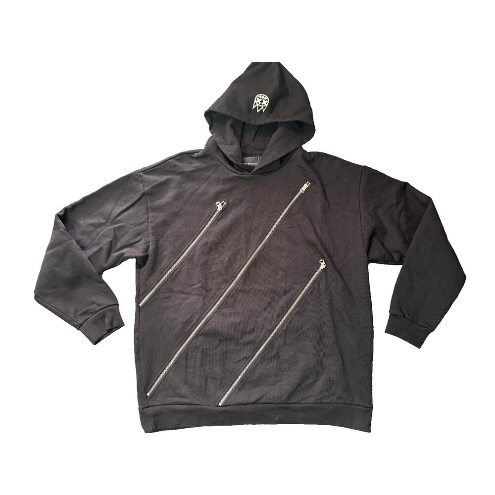 Cult Of Individuality Hoodie Mens XXXL Oversized 3 Zipper Style 622ABPH26A Black
